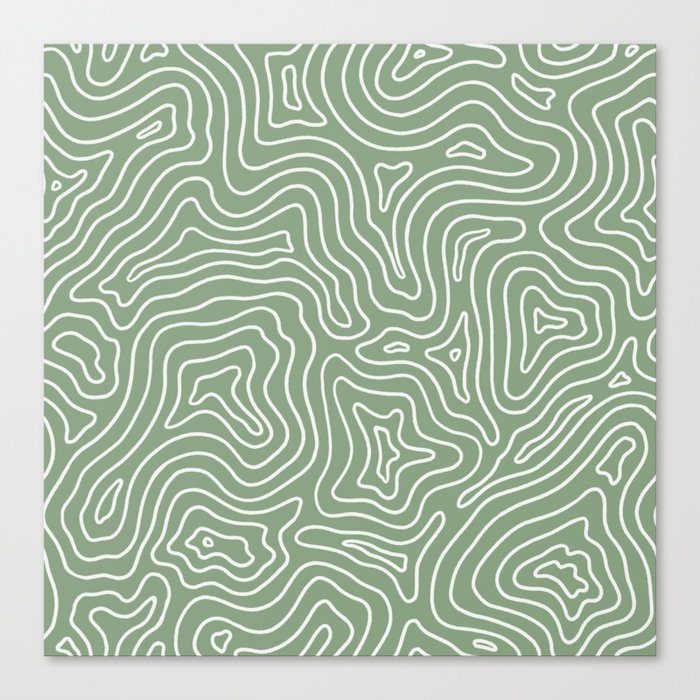 Topographic- Sage Green Canvas Print