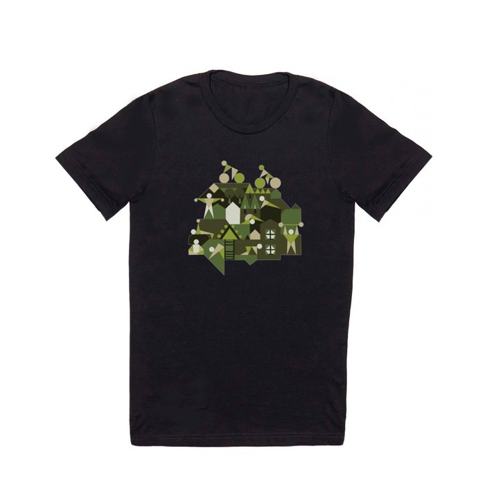 Indoors & outdoors (green camo) T Shirt