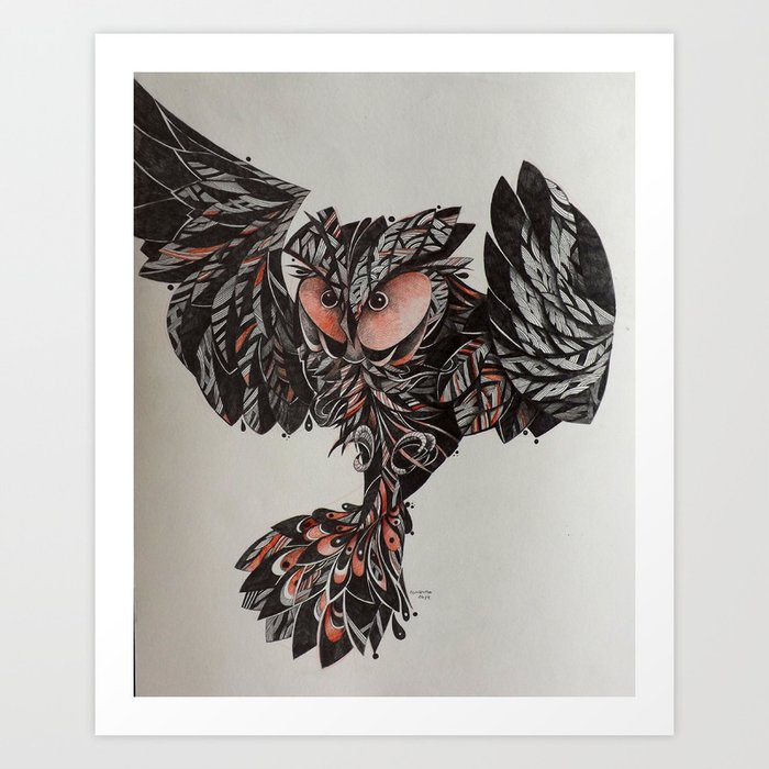 Coruja Voando Art Print By Fabiocondutta Society6 Animais tipicamente noturnos, capazes de voar silenciosamente. society6