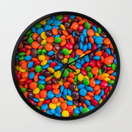 Colorful Candy-Coated Chocolate Pattern Wall Clock