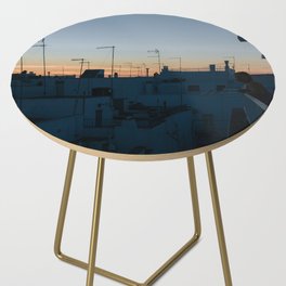 The Italian Sunset | Pastel colored travel photography at the city | cityescape print Art Print Side Table