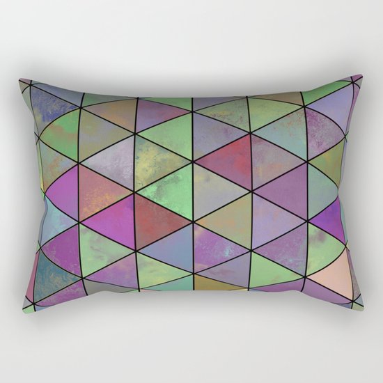 Pastel Triangulation - Abstract, textured, geometric painting Rectangular Pillow