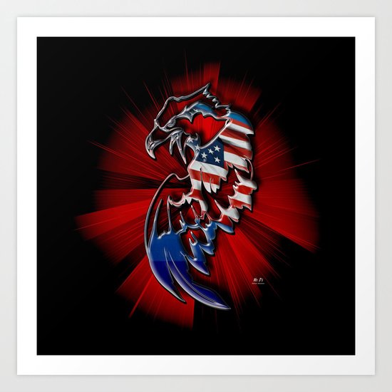 Patriotic Eagle Art Print