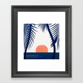 Winter Sunset / Abstract Landscape Framed Art Print