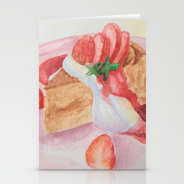 Сake with strawberries and cream Stationery Cards