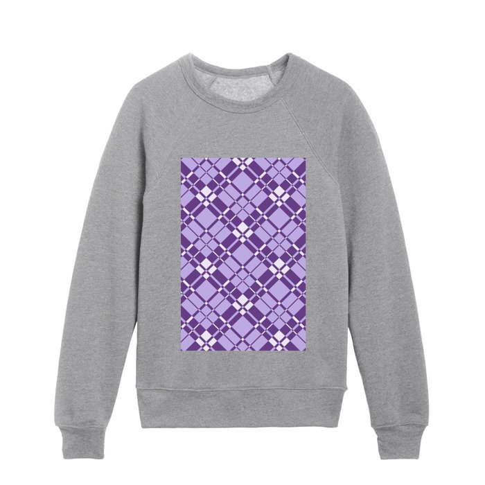 Purple gingham checked Kids Crewneck