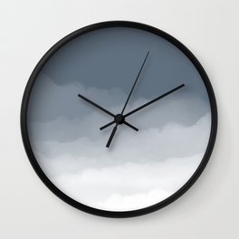 Slate Blue Watercolor Ombre (slate gray/blue and white) Wall Clock