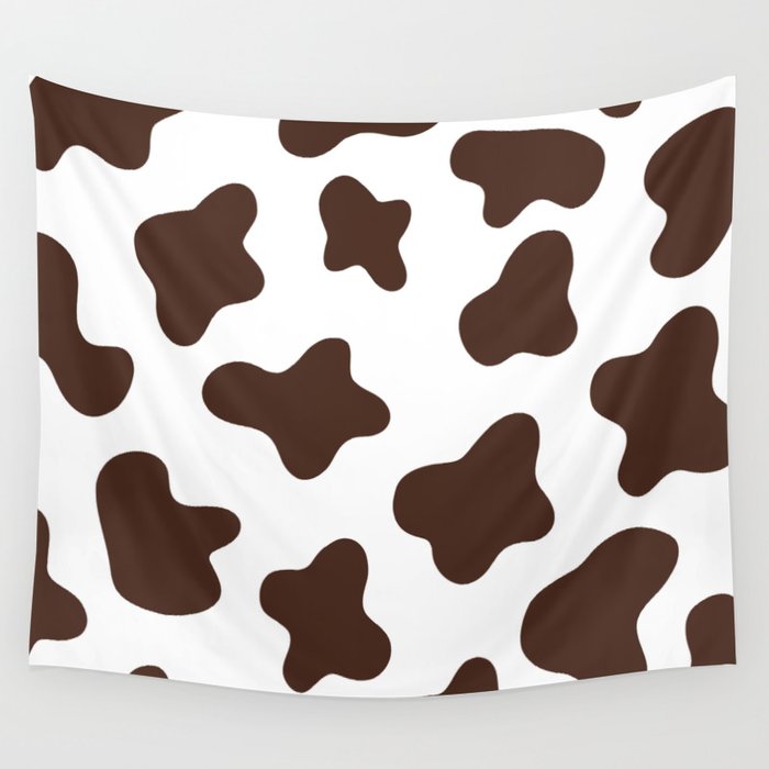 Brown Cow Spots Pattern (brown/white) Wall Tapestry