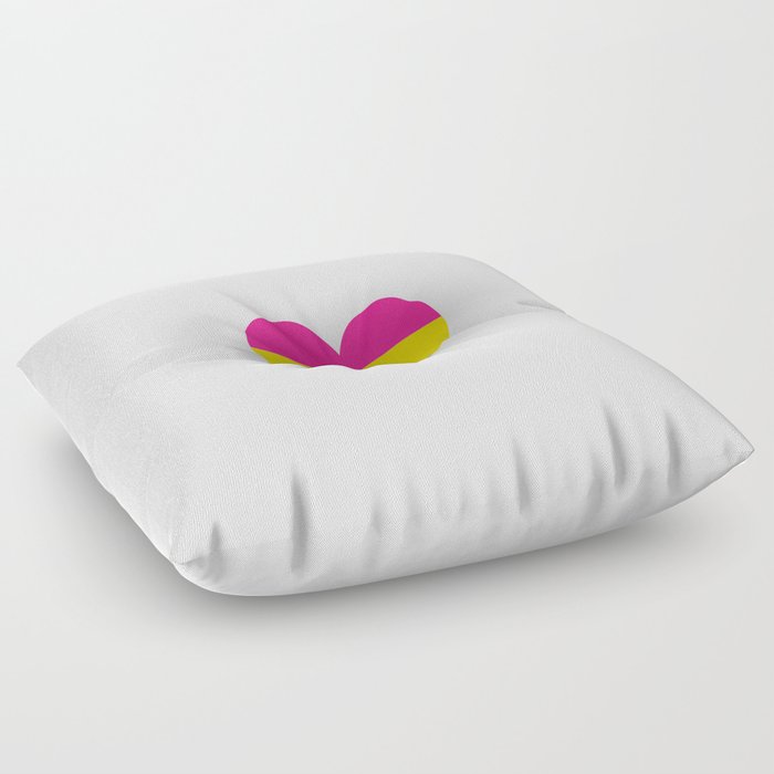 Pansexual pride flag colors in a heart shape Floor Pillow