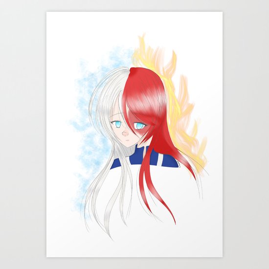 Fem Todoroki Art Print By Hbcreative7 Society6,Lineart Anime Girl Base Poses