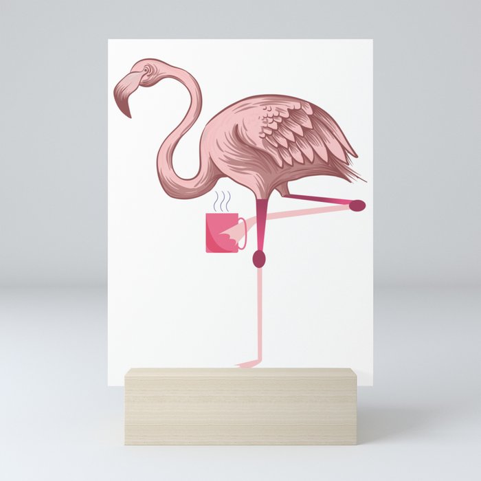 Flamingo-Coffee-Gifts-Lover-Coffee-Shirt Mini Art Print