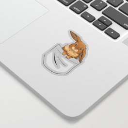 Yellow bunny in a pocket Sticker