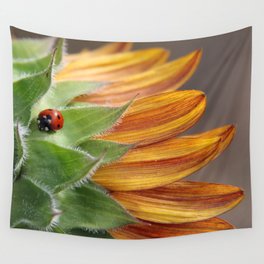 Ladybug on Sunflower Wall Tapestry