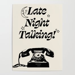 Talking Poster | Typography, Graphicdesign, Oldphone, Black And White, Call, Night, Digital, Moon, Stars, Sky 