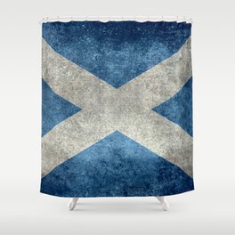 Flag of Scotland in grungy style Shower Curtain