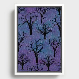Galaxy with Trees Framed Canvas