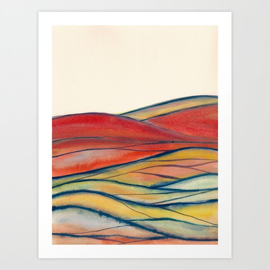 Watercolor abstract landscape 28 Art Print