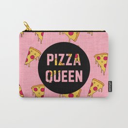 Pizza Queen - Pink Carry-All Pouch | Eating, Party, Typography, Graphicdesign, Funny, Eat, Enjoy, Textguy, Crazy, Pink 