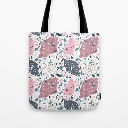 Terrazzo flooring seamless pattern with colorful marble rocks Tote Bag