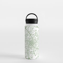 GREEN Leaves Outline Water Bottle