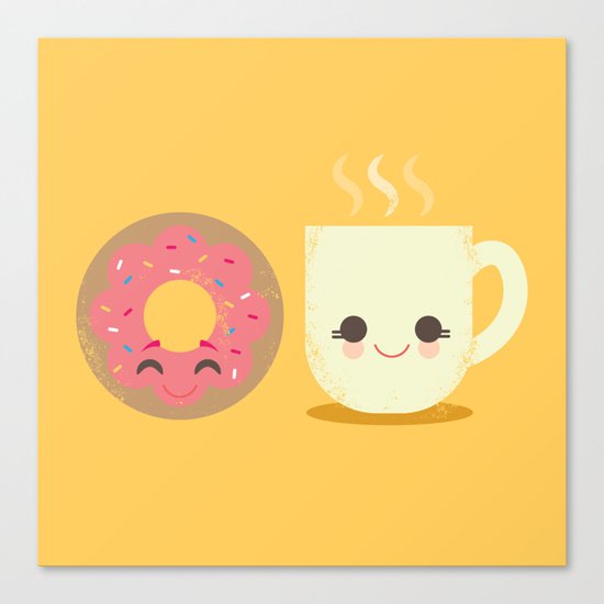 Coffee and Donut Buds Canvas Print