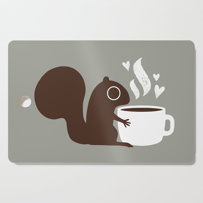 Squirrel Coffee Lover | Cute Woodland Animal Cutting Board