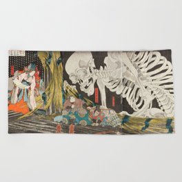 Takiyasha the Witch and the Skeleton Spectre, Utagawa Kuniyoshi, 1844 Beach Towel