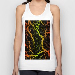 Cracked Space Lava - Red/Lime Unisex Tank Top