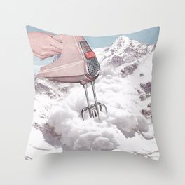 Doris Whisker II - Avalanche Whipped Cream Mountain Throw Pillow