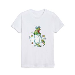 T-rex taking bath dinosaur painting Kids T Shirt
