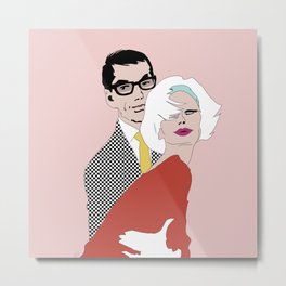 Mid century trendy couple Metal Print | Trendy, She And Her, Drawing, Couple, Fashionista, Fashion, Comic, Portrait, Street Art, Human 