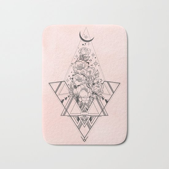 Roses in Moonlight Pink Bath Mat