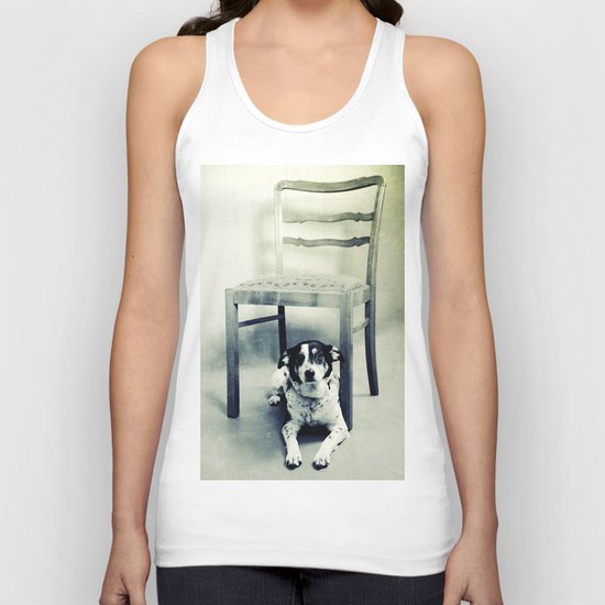 Dog under the old chair Unisex Tank Top