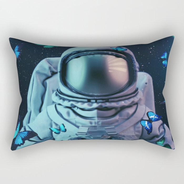 Astronaut and Butterflies Rectangular Pillow