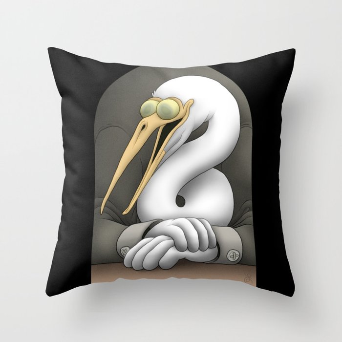 Egret Throw Pillow