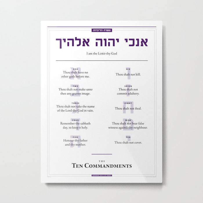 Ten Commandments Metal Print