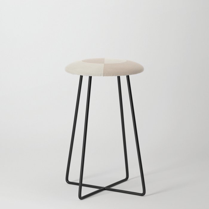 Geometric lines in Shades of Coffee and Latte 5 (Sunrise and Sunset) Counter Stool