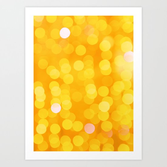 Disco Fever in Yellow Art Print