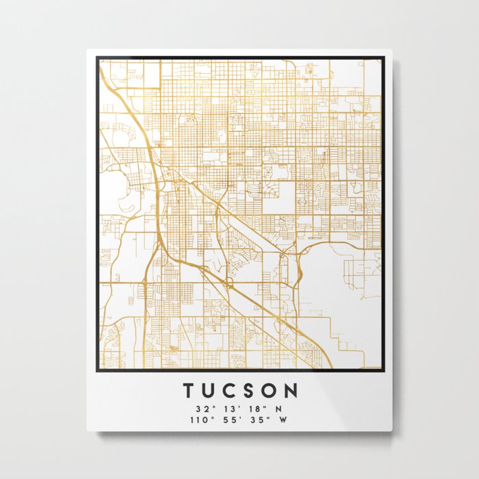 TUCSON ARIZONA Metropolis Highway MAP Artwork Steel Print by means of deificusart graphic relating to Printable Map of Tucson Az called TUCSON ARIZONA Metropolis Road MAP Artwork Steel Print through deificusart