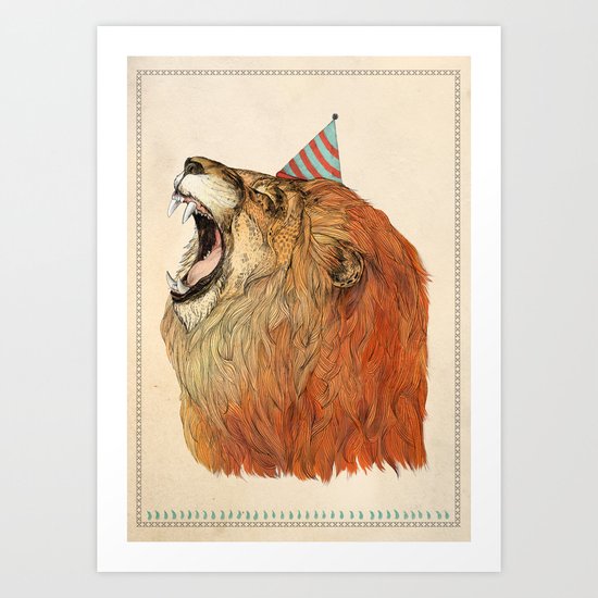 Birthday Lion Art Print