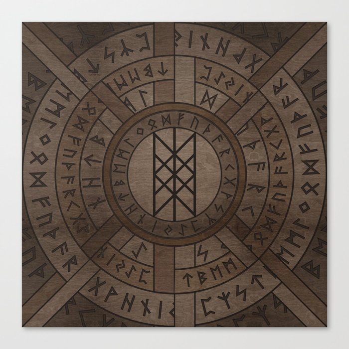 Web of Wyrd The Matrix of Fate- Wooden Texture Canvas Print