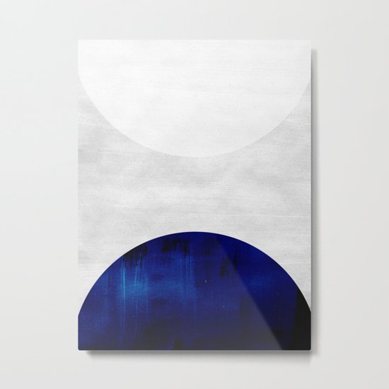 white & cobalt Metal Print