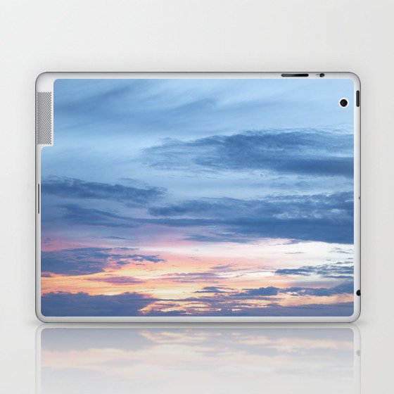 Blue and pink sunset clouds - dreamy abstract nature photography Laptop & iPad Skin