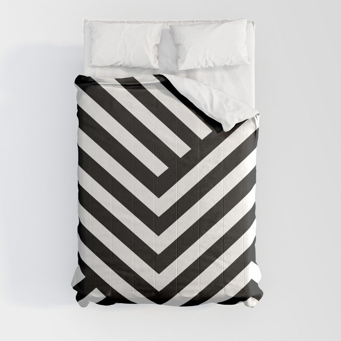 Black and White Stripes Comforter