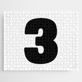 3 (Black & White Number) Jigsaw Puzzle