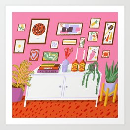 Dreamy Pink Living Room Art Print