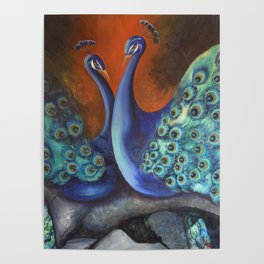 Peacocks Poster