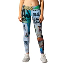 Sticker and graffiti wall background 5 - Berlin street art photography Leggings | Colorful, Drawing, Character, Design, Wall, Comic, Abstract, Decoration, Berlin, Illustration 