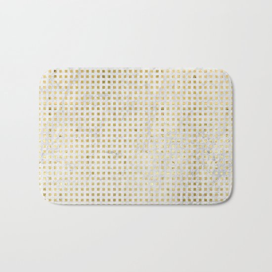 gOld squares Bath Mat