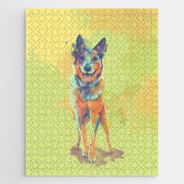 With a Heart Full of Joy - Blue Heeler Dog Jigsaw Puzzle